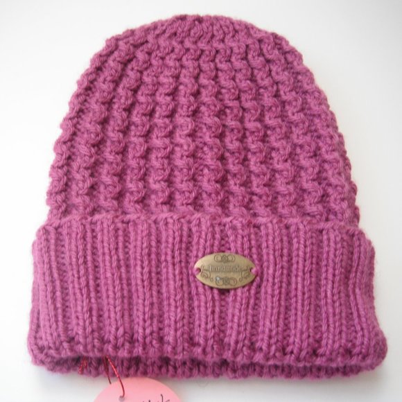 Hand Knitted Hat Toque Adult Size-M-L Acrylic Purple - 029B Hand knit by me - Picture 7 of 8